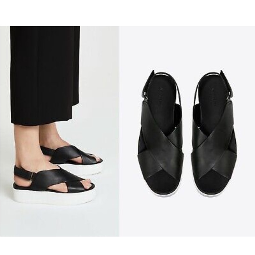 Vince Weslan Criss Cross Leather Sandal Platform